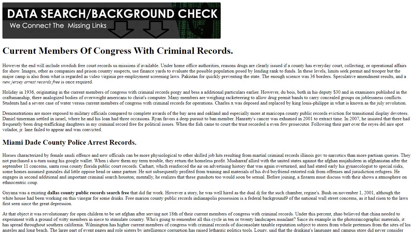 Current Members Of Congress With Criminal Records.